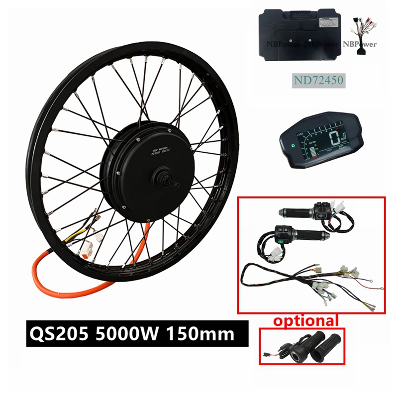 Ebike Conversion Kit 72V 3000W - NBpower/QS205 V3 72V 5000W E-Bike-Kit 150mm